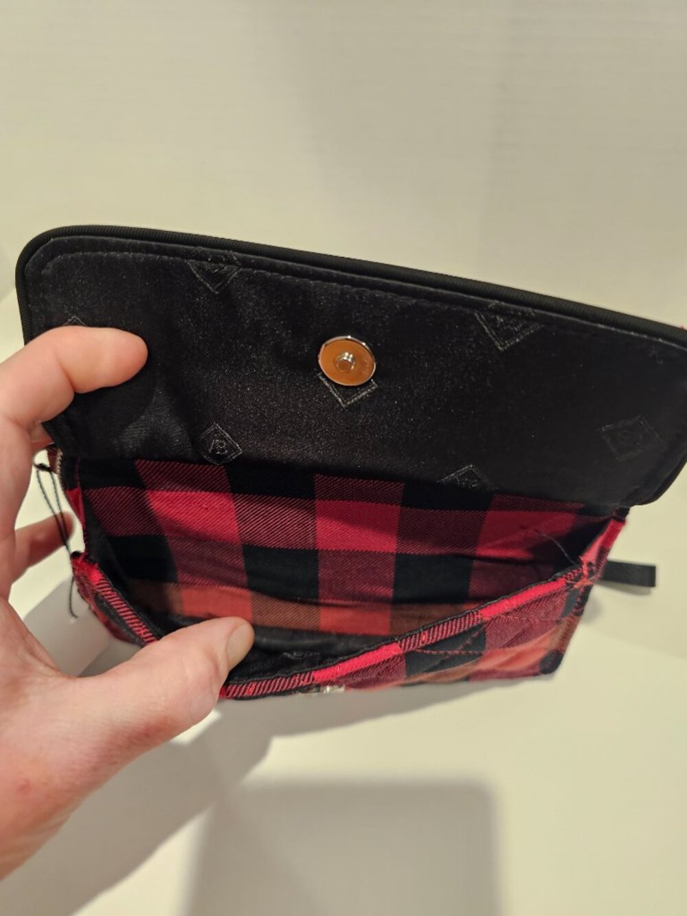 Vera Bradley RFID All in One Crossbody Garnet Buffalo Check Red Wristlet Wallet - Picture 5 of 9